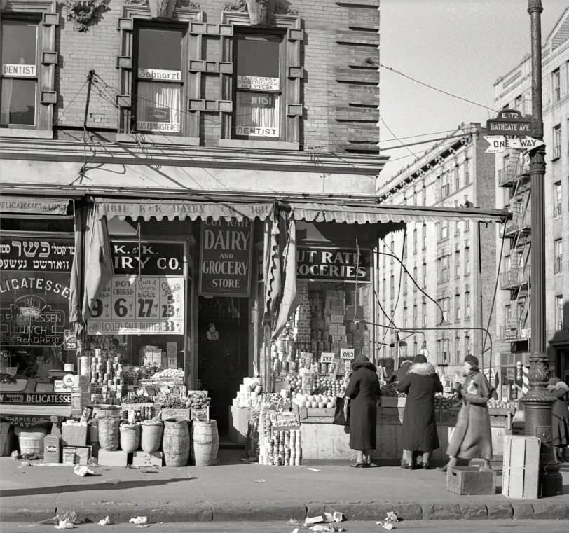 Scene On Bathgate Avenue, Bronx, 1936.