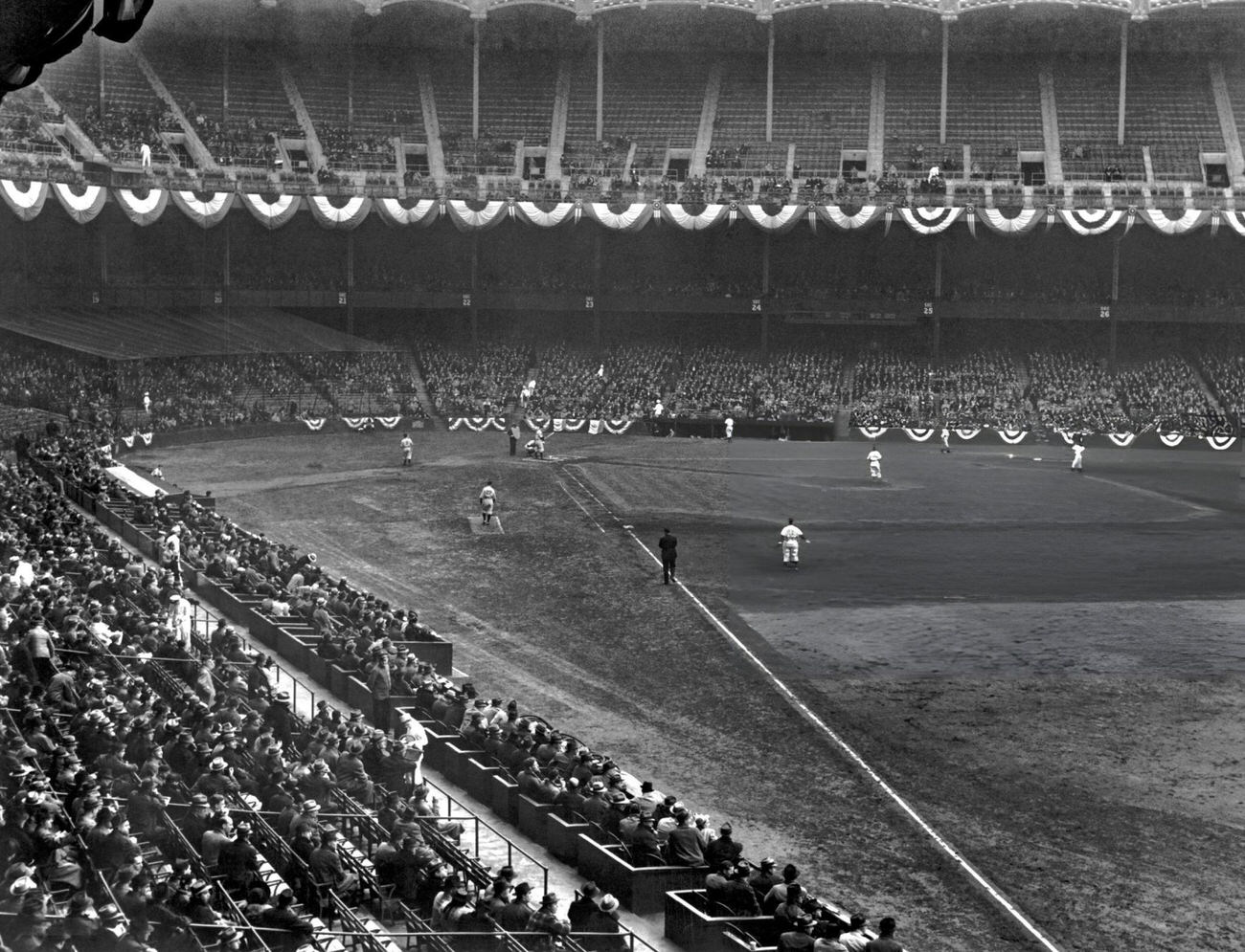 A Baseball Game Between The Yankees And Washington Senators At Yankee Stadium, 1940.