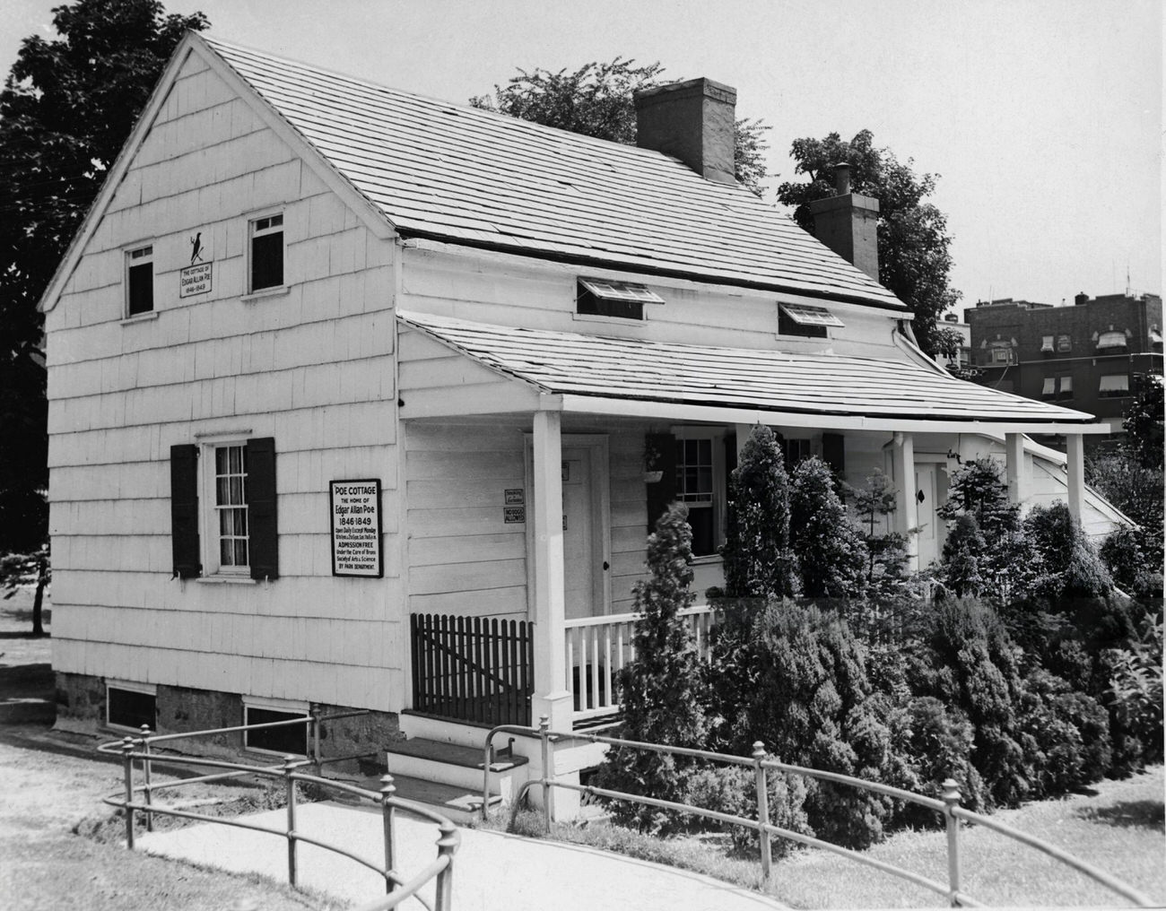 View Of The Edgar Allan Poe Cottage In The Bronx, Where Poe Lived From 1846 To 1849, Circa 1949.