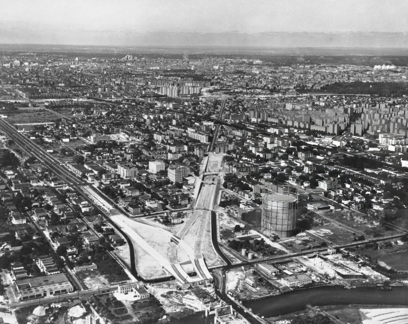 The Interchange At The East End Of The Cross Bronx Expressway And Bruckner Boulevard In The Bronx, 1950.