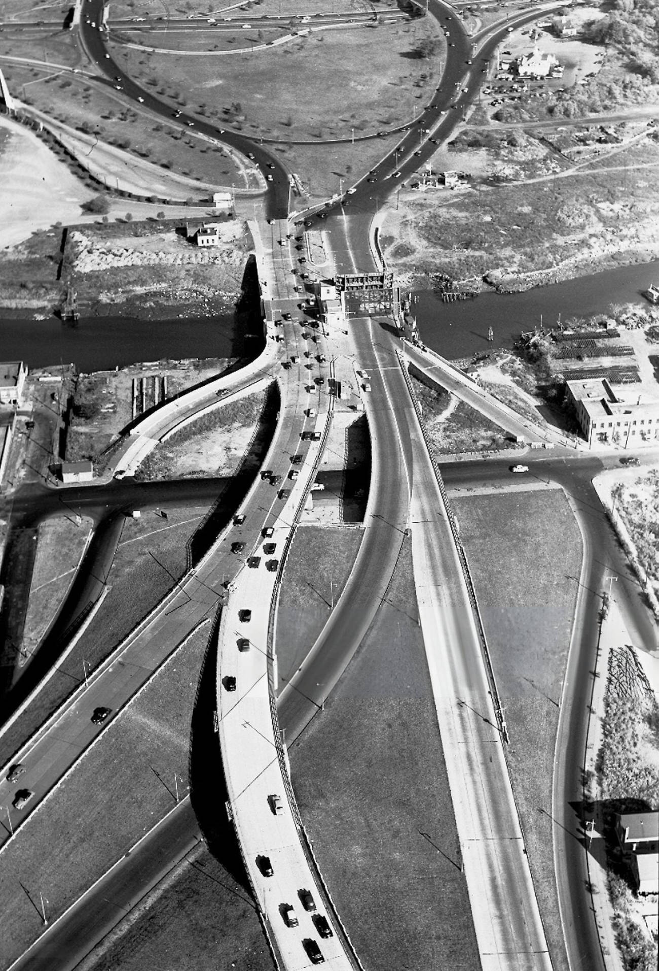 The Opening Of Two Reconstructed Bridges Improves Traffic Flow Along Bruckner Blvd. In The Bronx, 1952.