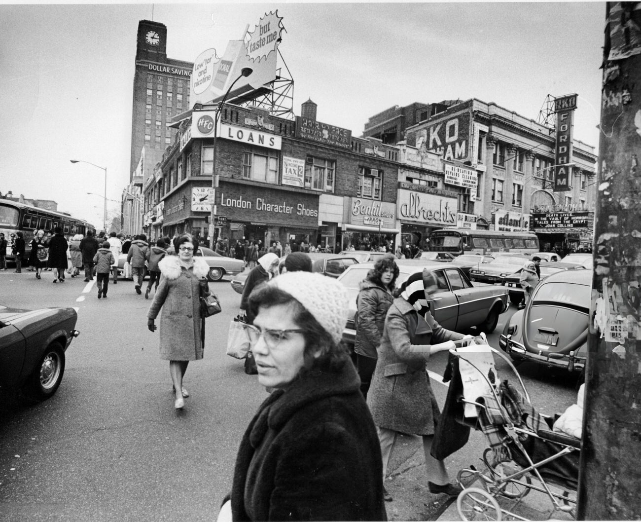 Shoppers Navigate Fordham Road At The Grand Concourse In The Bronx, 1972.