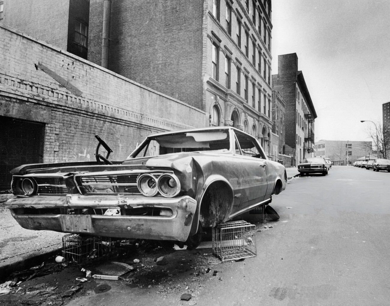 An Abandoned Car Is Left On East 146Th Street In The South Bronx, 1972.