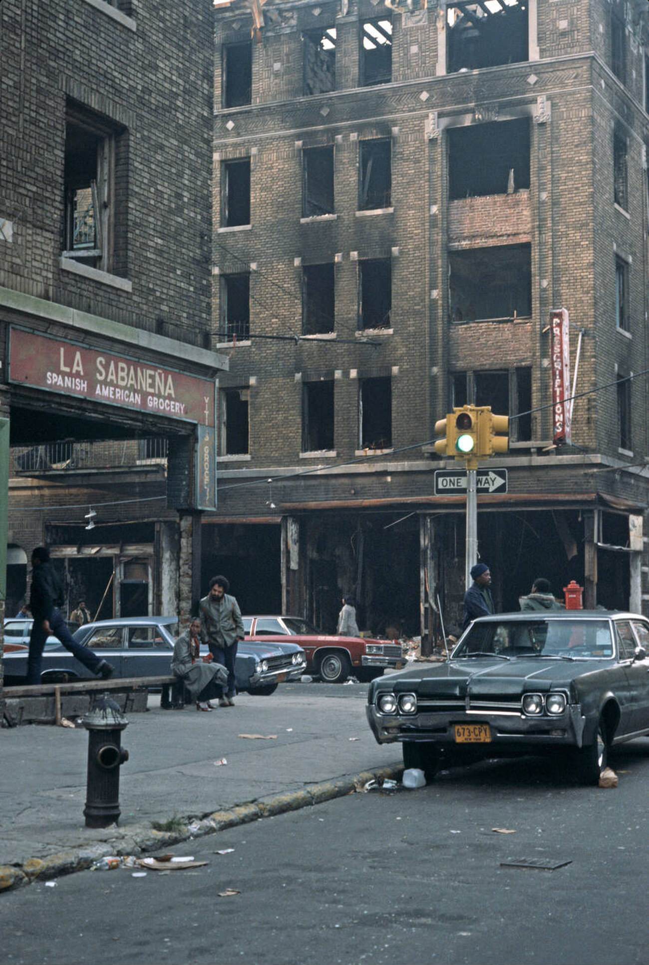 Burnt-Out Tenement Blocks And Shops In The South Bronx, August 1977