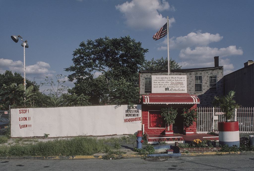 Black Industrial Movement Headquarters, 1192 Prospect Ave., Bronx, 1984.
