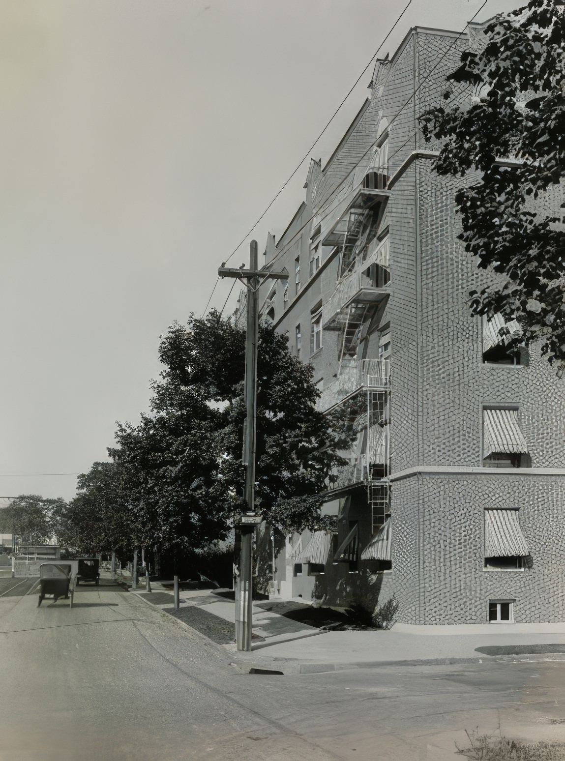 Corner Of West 192Nd Street And University Avenue, Showing An Apartment Building, 1915.