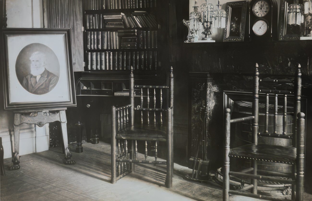 Two Mayflower Chairs In The Faile Mansion, 1915.