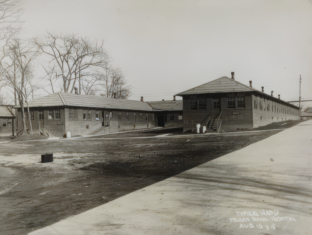 Typical Ward At Pelham Naval Hospital, 1918.