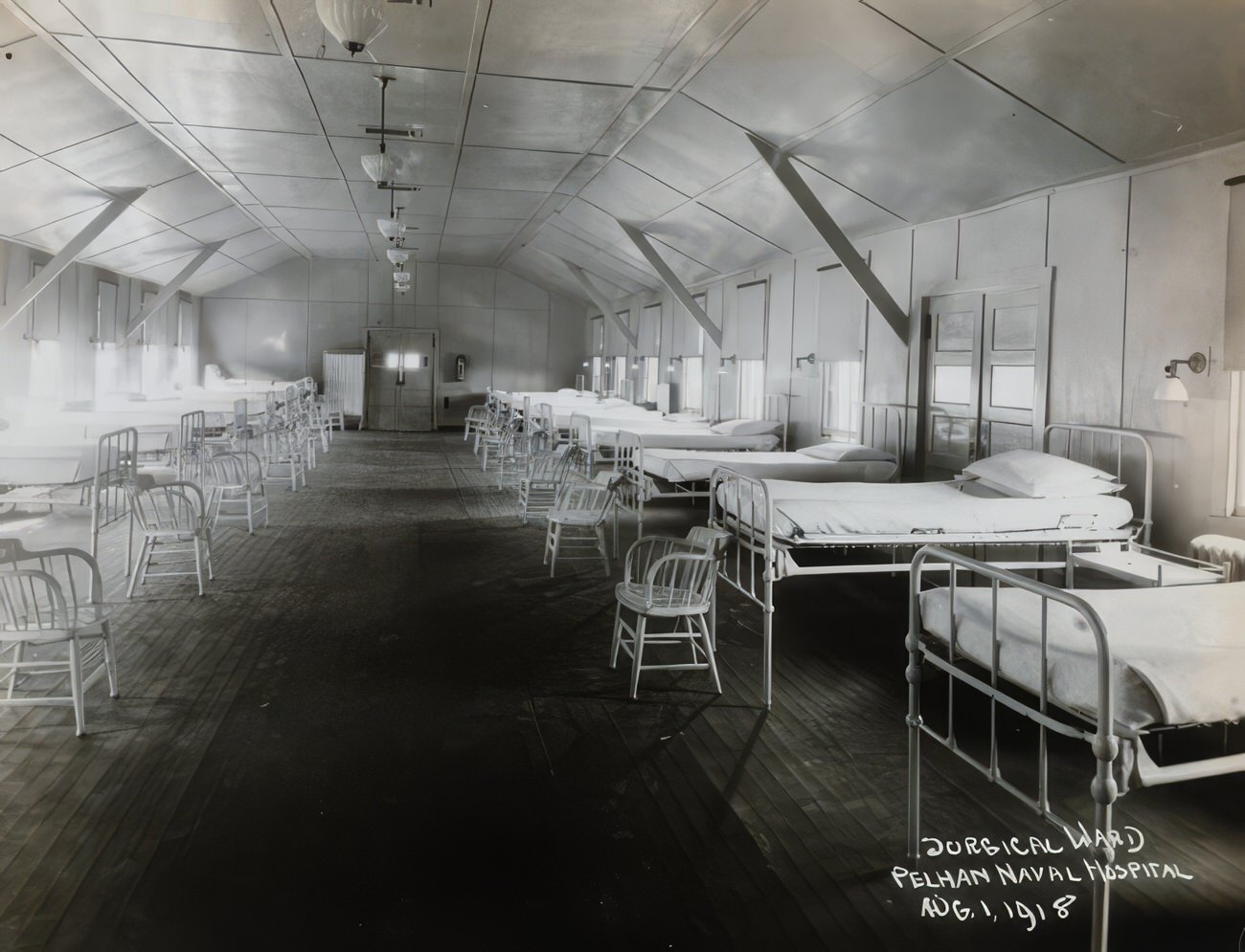 Surgical Ward At Pelham Naval Hospital, 1918.