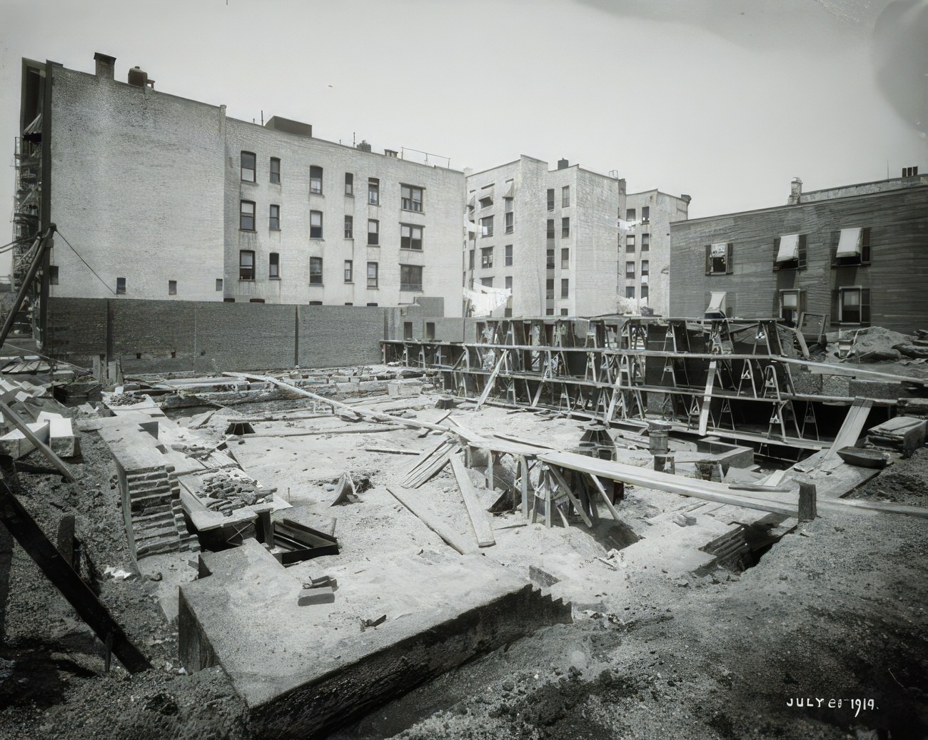 183Rd Street And Washington Avenue, Parochial School, Exterior Construction, July 1914.