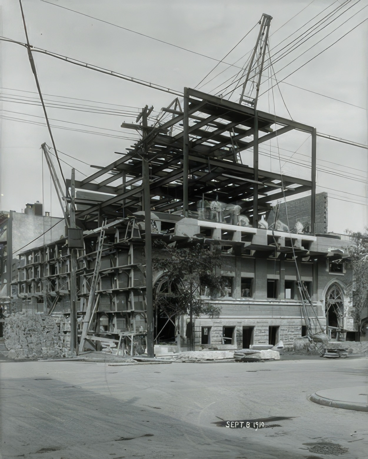 183Rd Street And Washington Avenue, Parochial School, Exterior Construction, September 1914.