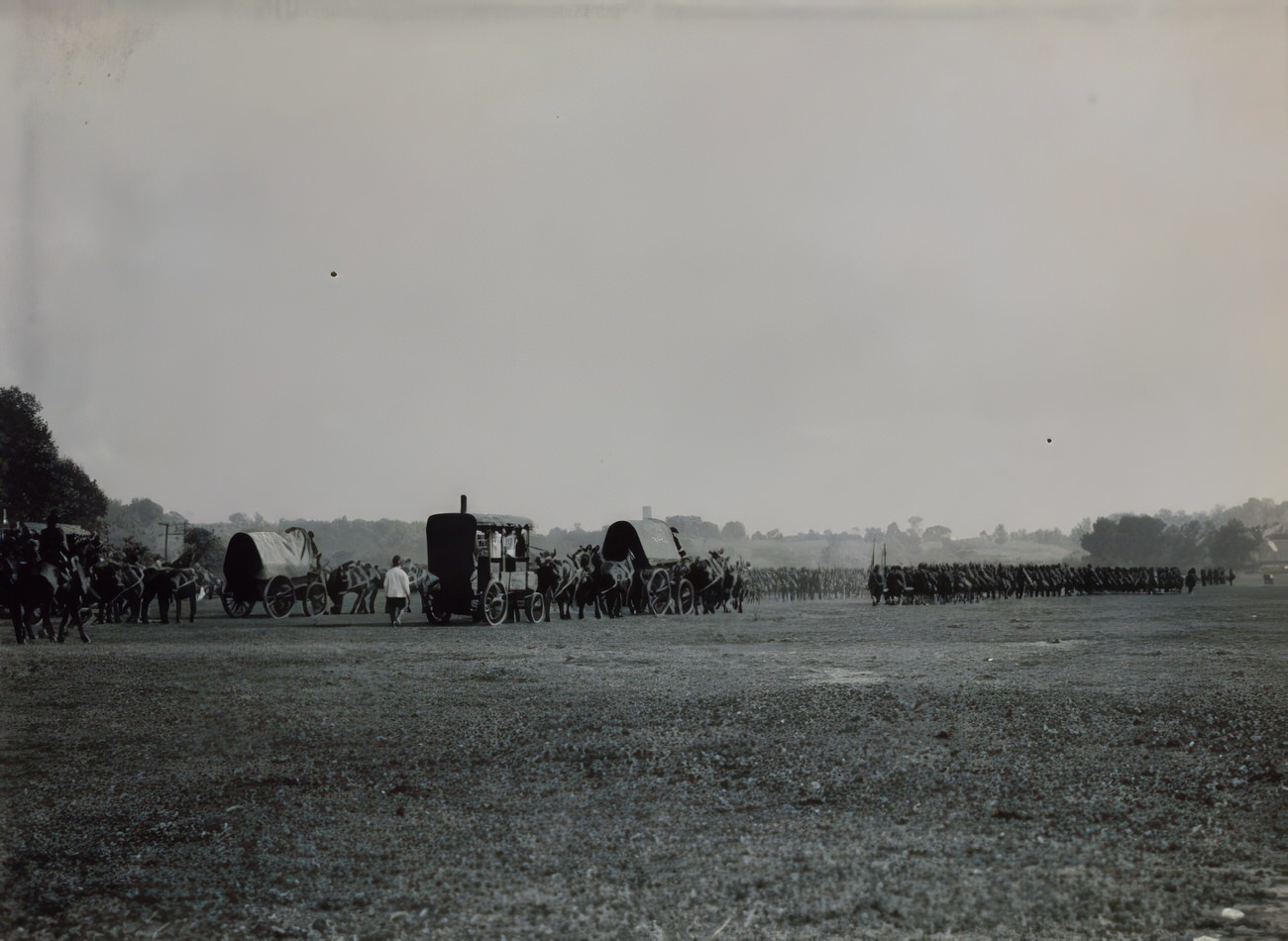 Troop Maneuvers In What Is Likely Van Cortlandt Park, Circa 1915.