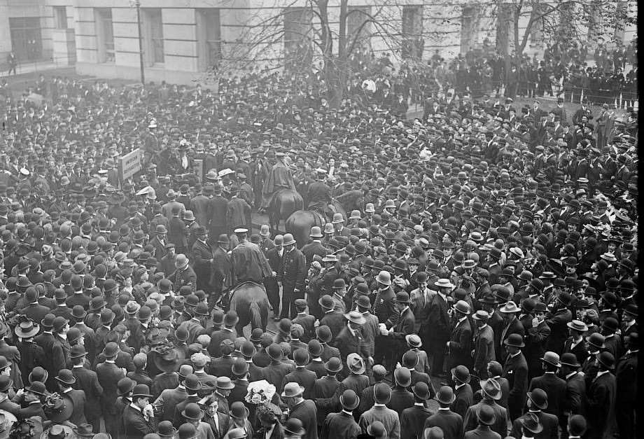 Crowd At Suffragette Meeting, City Hall, New York.