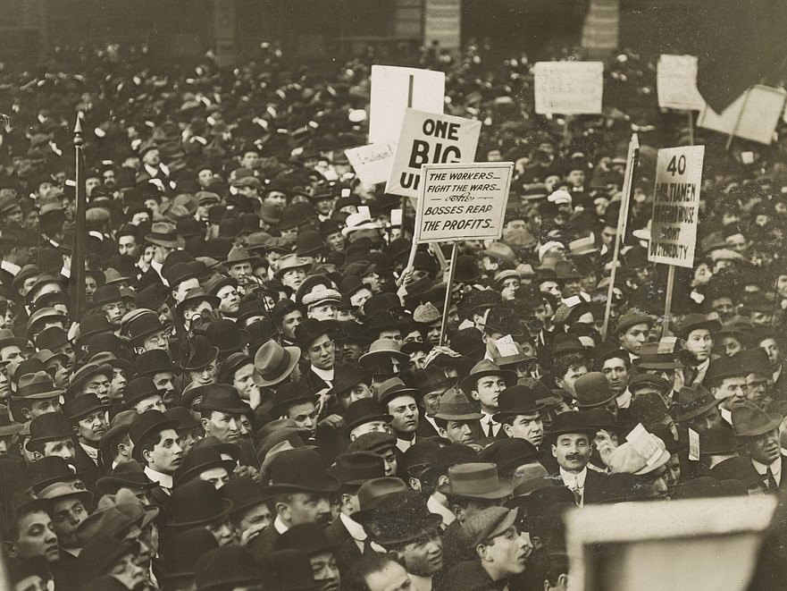 Socialists At A May Day Rally In Union Square, New York City, 1910S.