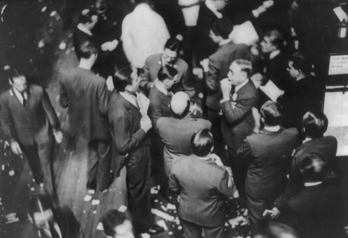 Floor Of New York Stock Exchange: With Union Pacific Crowd, 1930S.