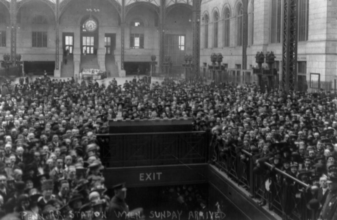 Penn. R.r. Station When Sunday Arrived, New York City, 1910S.