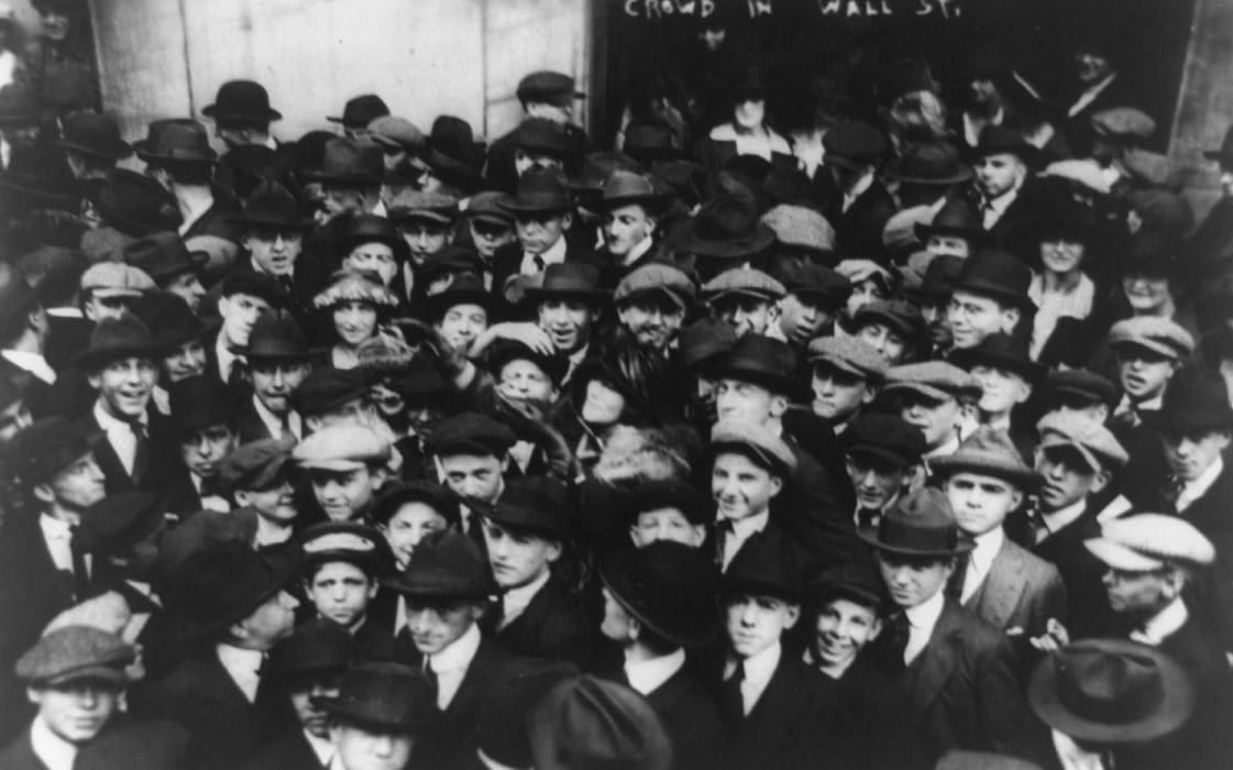 Curb Brokers In Wall Street, New York City, 1920S.