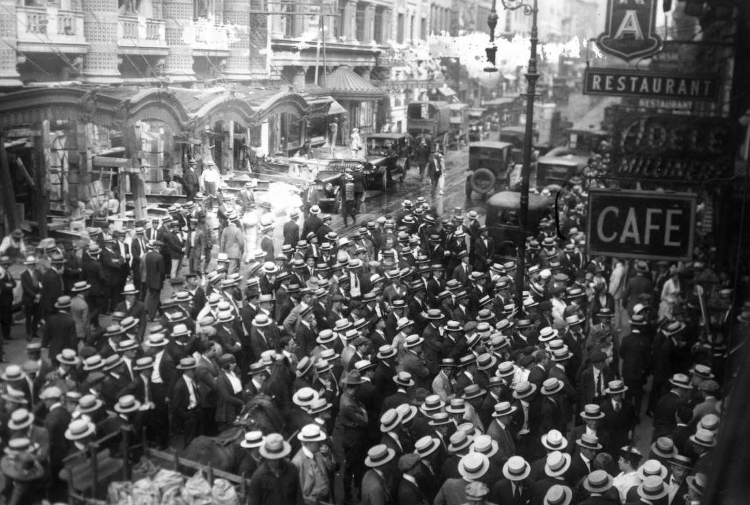 Actors’ Strike On 45Th Street, New York City, 1910S.
