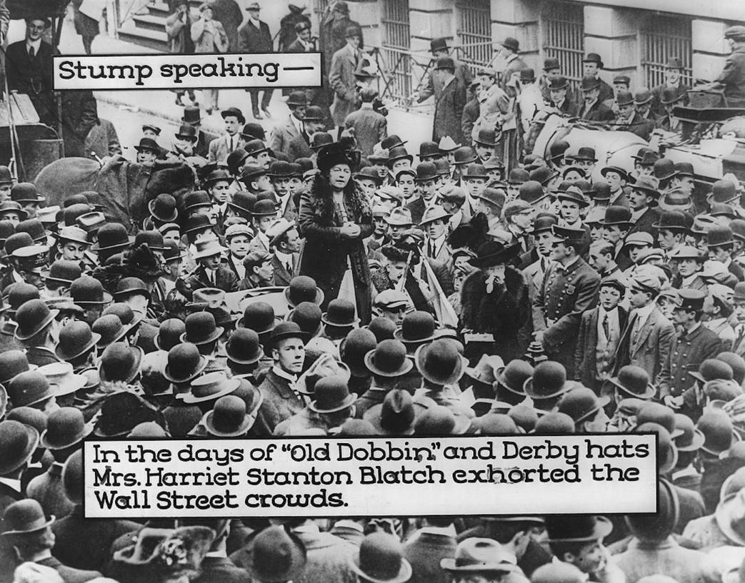 Mrs. Harriot Stanton Blatch Exhorted The Wall Street Crowds, New York City, 1910S.