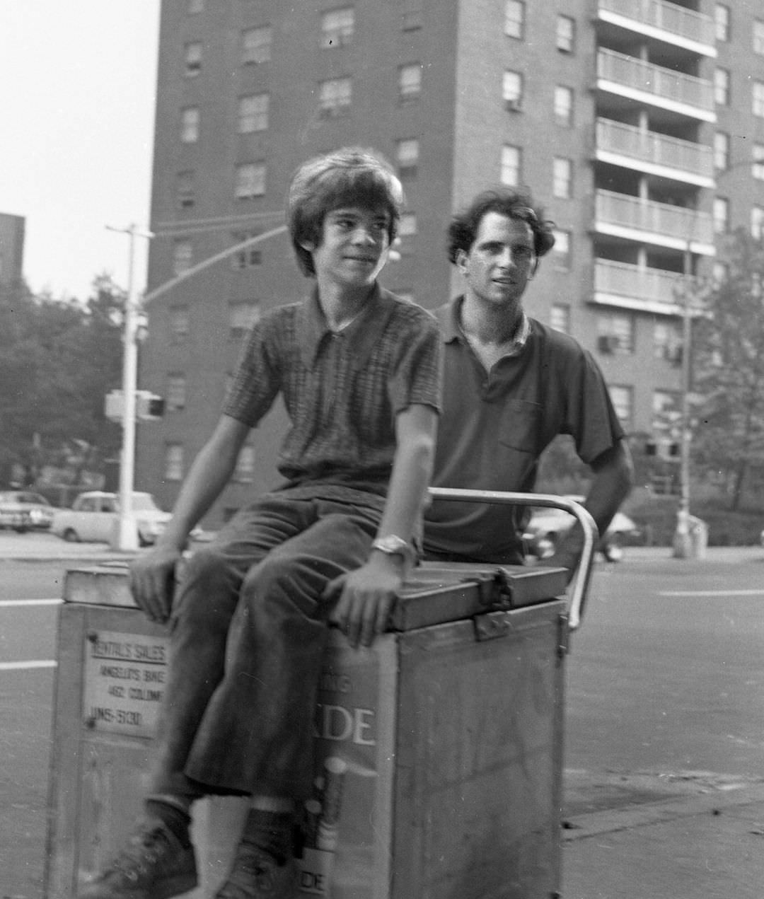 Fernando And Rich On A Cart Bike, 1975.