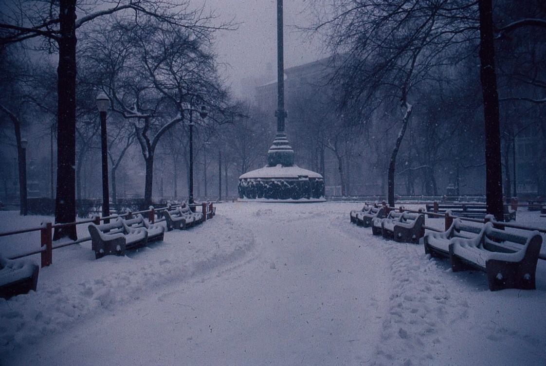 Winter – Murphy Memorial Flagpole, Union Place, 1950S.