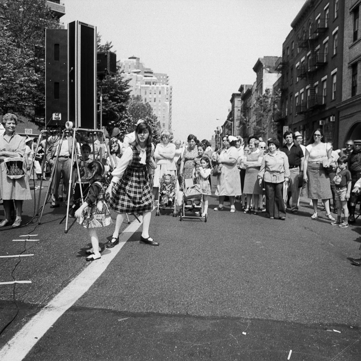 Girl Crosses The Line At Lower East Side Street Festival, 1978