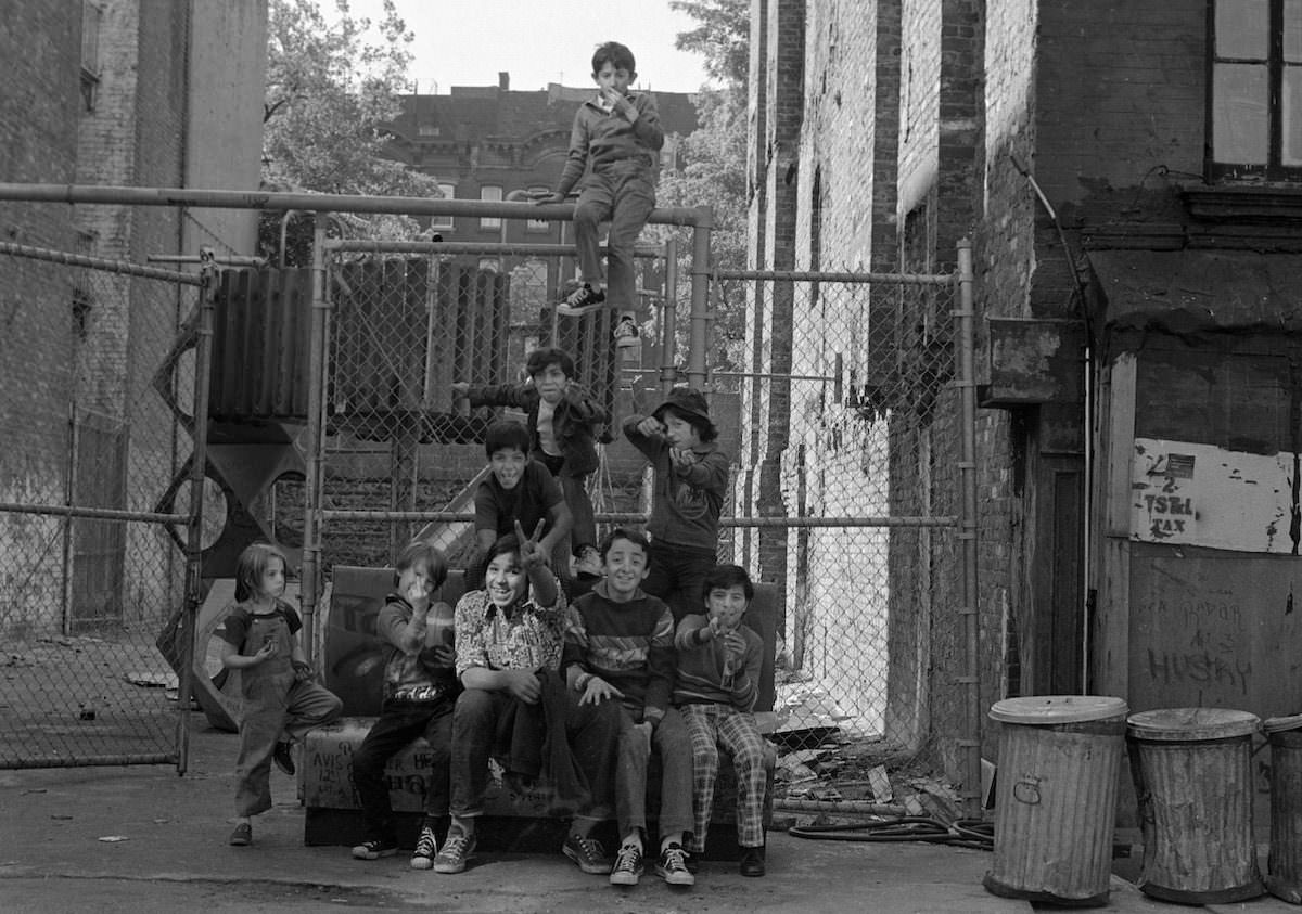 3rd St. Film Club Pyramid in the Playground at 76 E. 3rd St. New York City by Rich Allen, 1970s