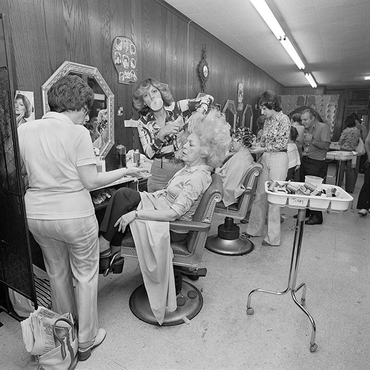 Mom Getting Her Hair Teased At Besame Beauty Salon, North Massapequa, 1979