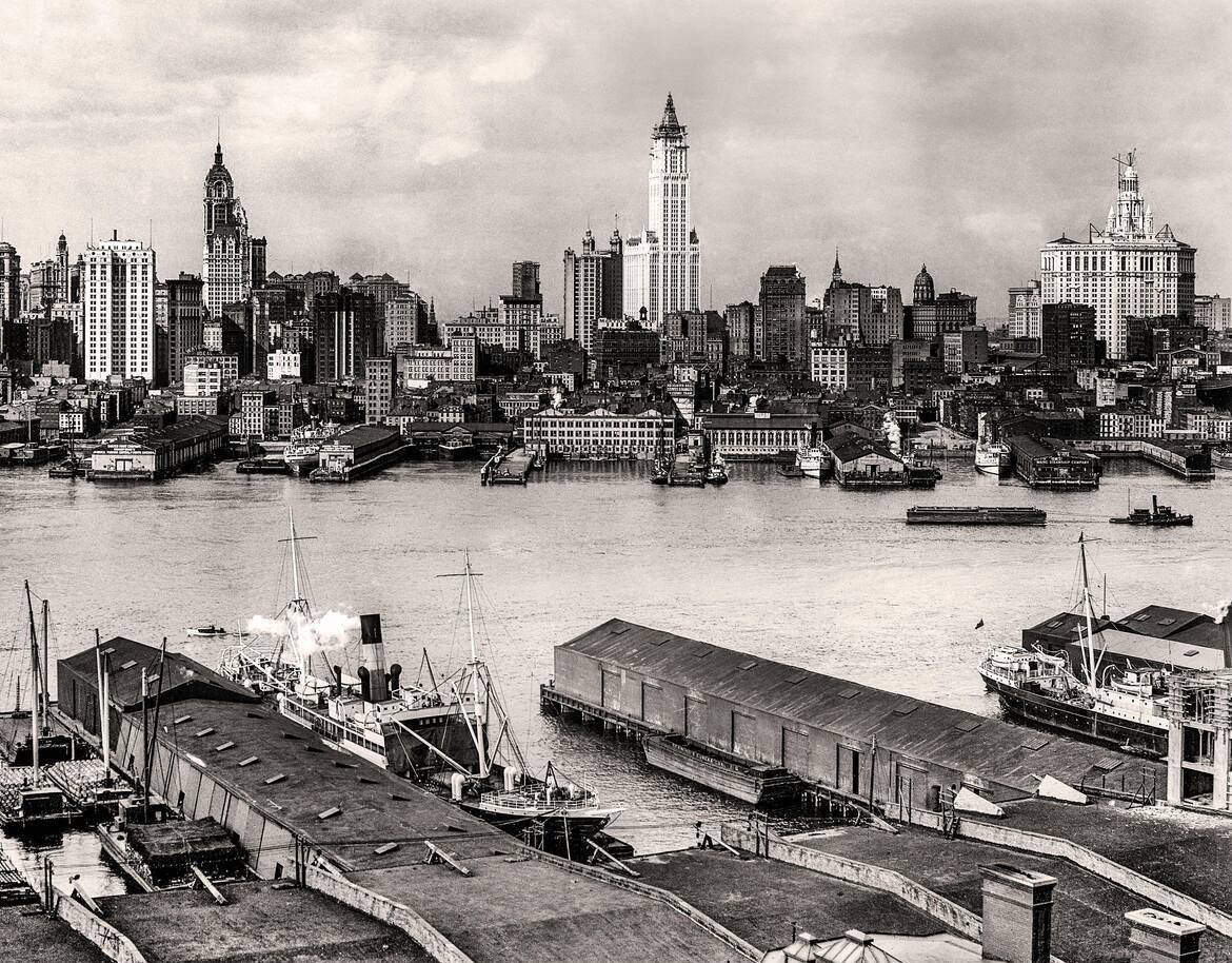 Manhattan Skyline Viewed From Brooklyn, Brooklyn, 1909