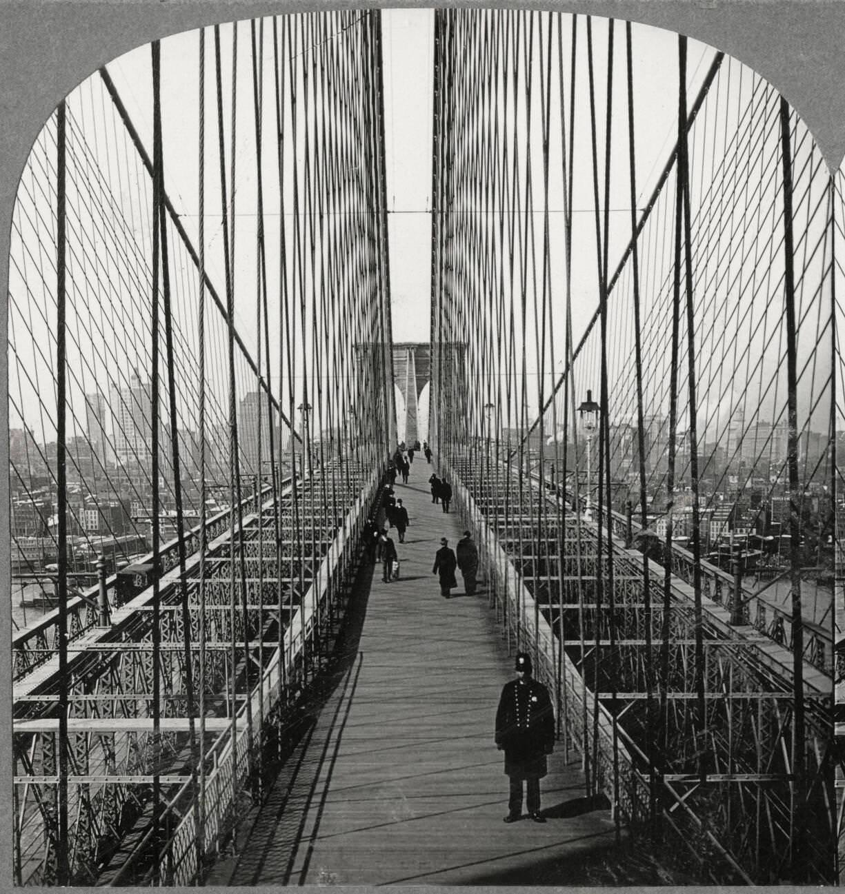 Manhattan View Across Brooklyn Bridge, Brooklyn, 1903