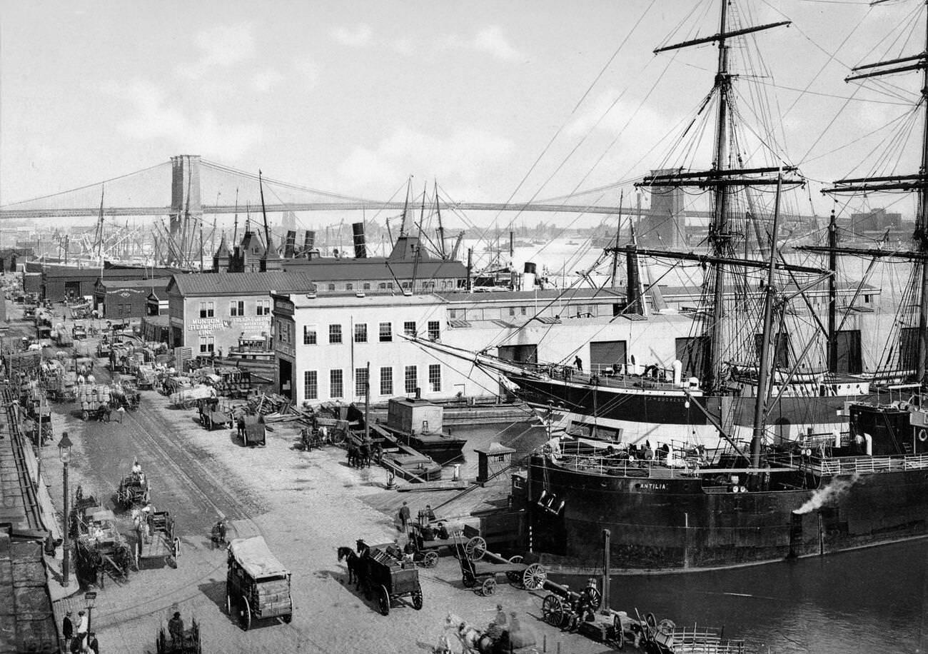 South Street And Brooklyn Bridge, Brooklyn, 1901