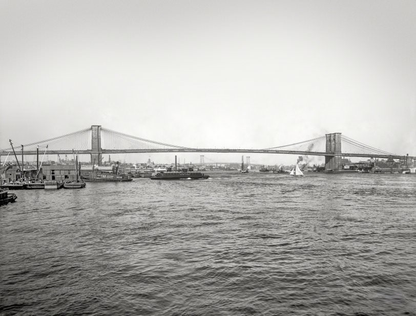 Brooklyn Bridge And East River, 1904