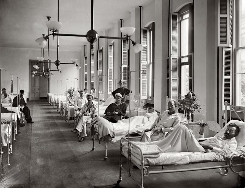 Sick Bay, 1900. A Ward In Brooklyn Navy Yard Hospital.