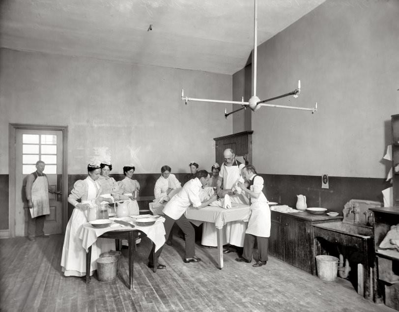 Operation, 1900. Operating Room, Brooklyn Navy Yard Hospital.