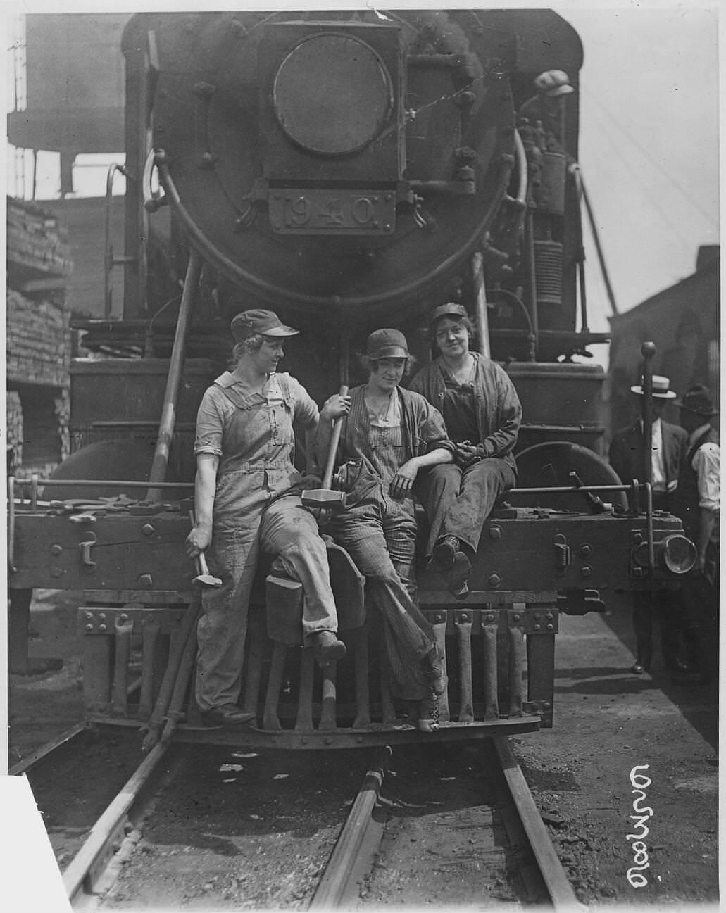 Women Posing At Bush Terminal Rail Yard, Brooklyn, 1900S