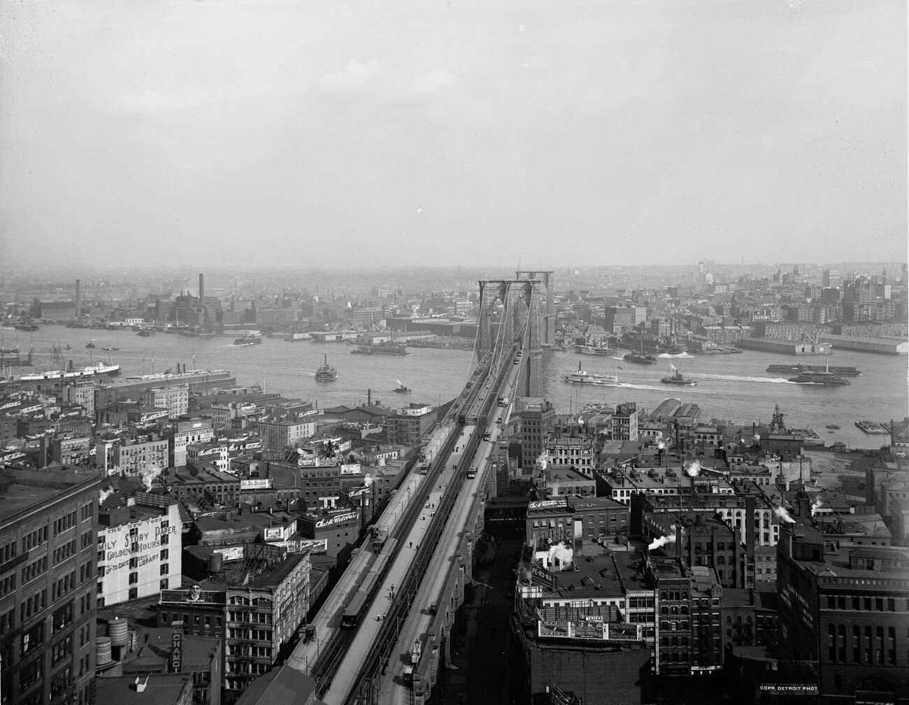 View Of East River And Brooklyn Bridge, Brooklyn, 1903