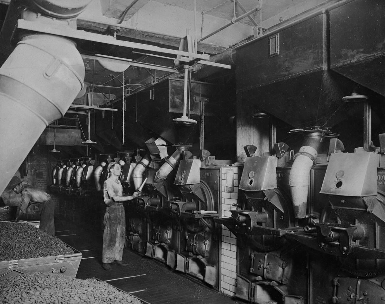 Roasting Cocoa Beans At Rockwood Chocolate, Brooklyn, 1918