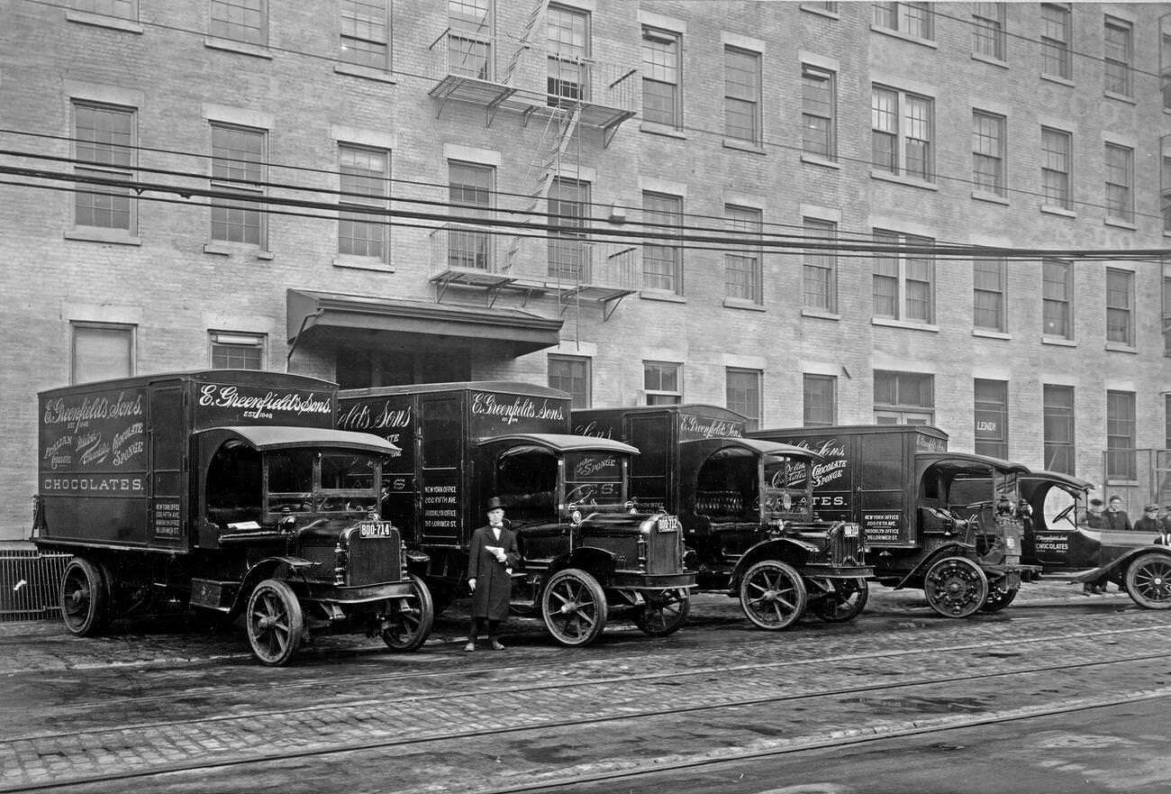 E. Greenfield'S Sons' Trucks, Brooklyn, 1918
