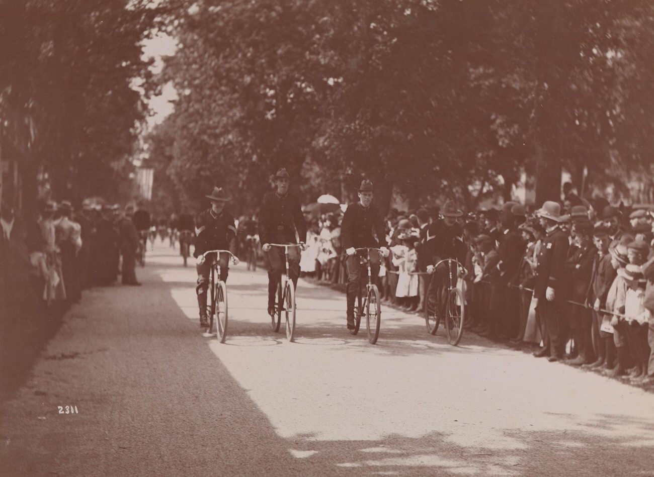 Uniformed Cyclists At A Coney Island Parade, 1901