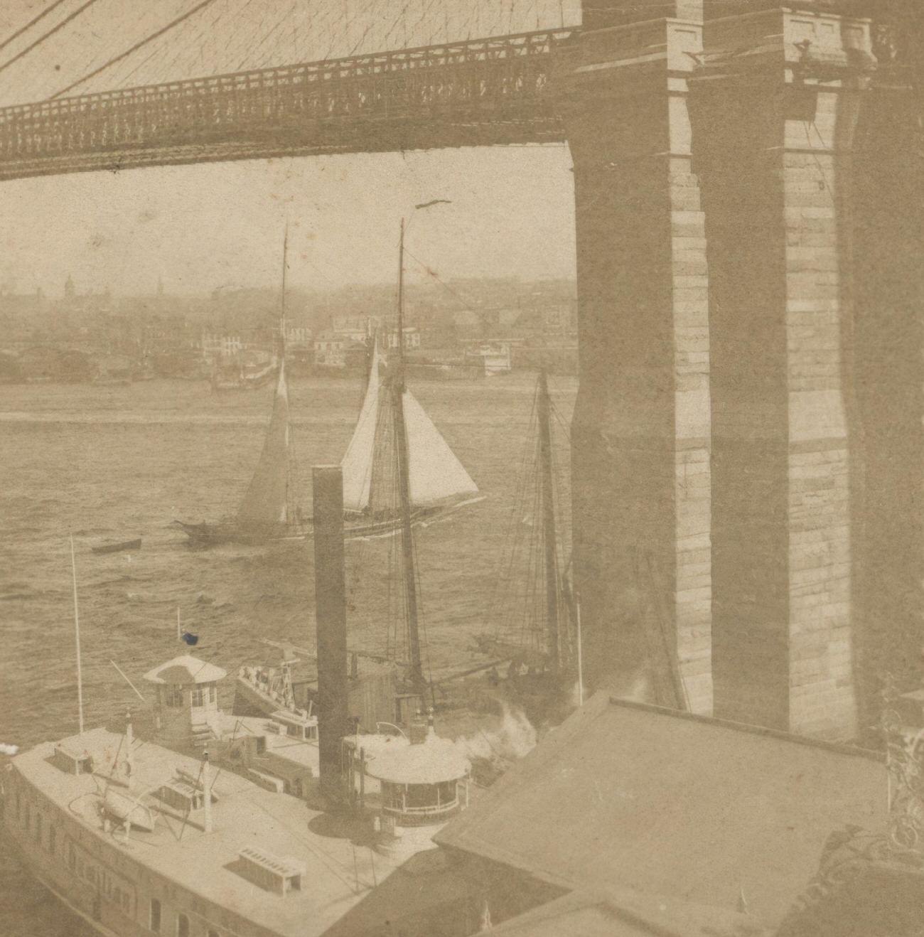 Suspension Bridge, Now Known As Brooklyn Bridge, 1901