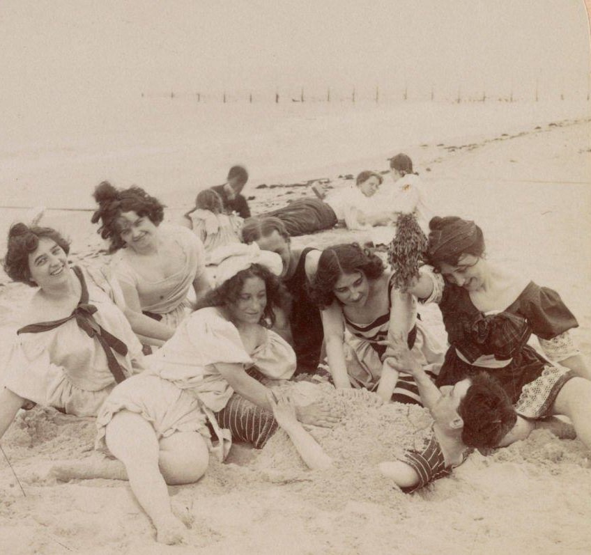 Jolly Bathers At Coney Island, 1901