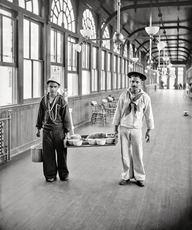 Mess Boys, Brooklyn Navy Yard Hospital, 1900
