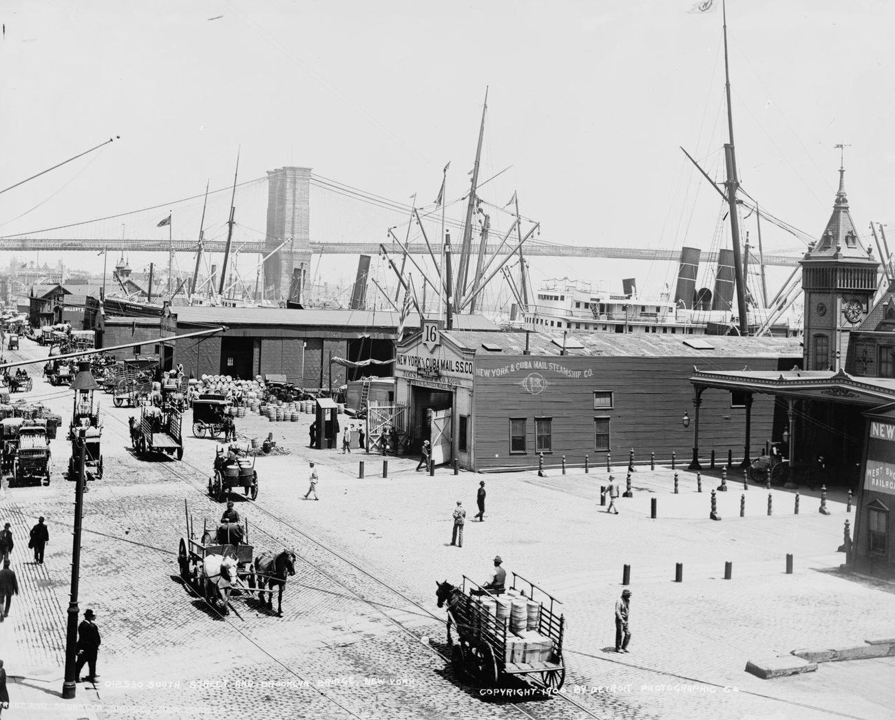 South Street And Brooklyn Bridge, Brooklyn, 1900