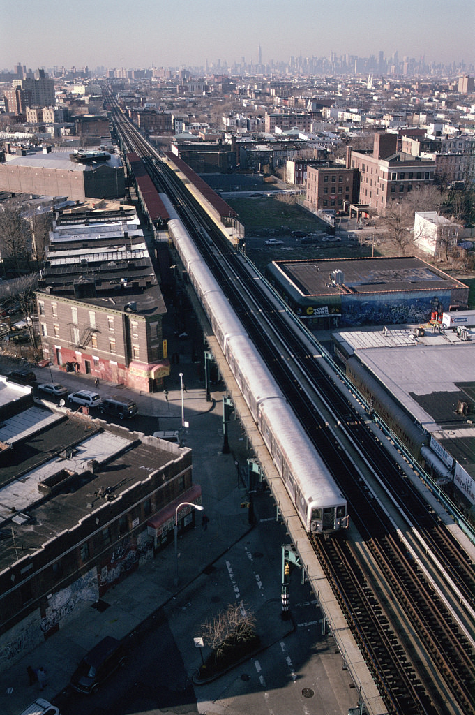 View Of The J And Z Lines Along Broadway From Sumpter St., Brooklyn, 2003