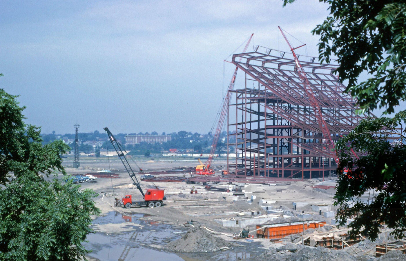 Construction Begins On The Municipal Stadium At Flushing Meadows, Later Named Shea Stadium, In Corona, 1960S.