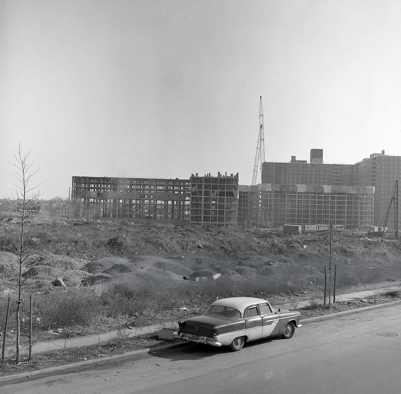 Construction Of The Lefrak City Apartment Complex On The Border Of The Elmhurst-Corona Neighborhood, Queens, 1960S.