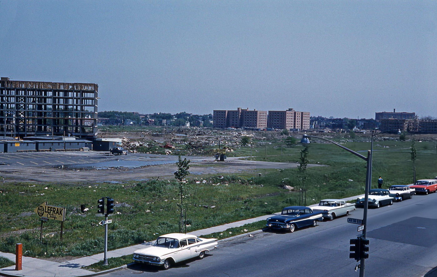 Construction Of Twenty, 16-Story Residential Apartment Buildings Known As Lefrak City Begins In Corona, 1960S.