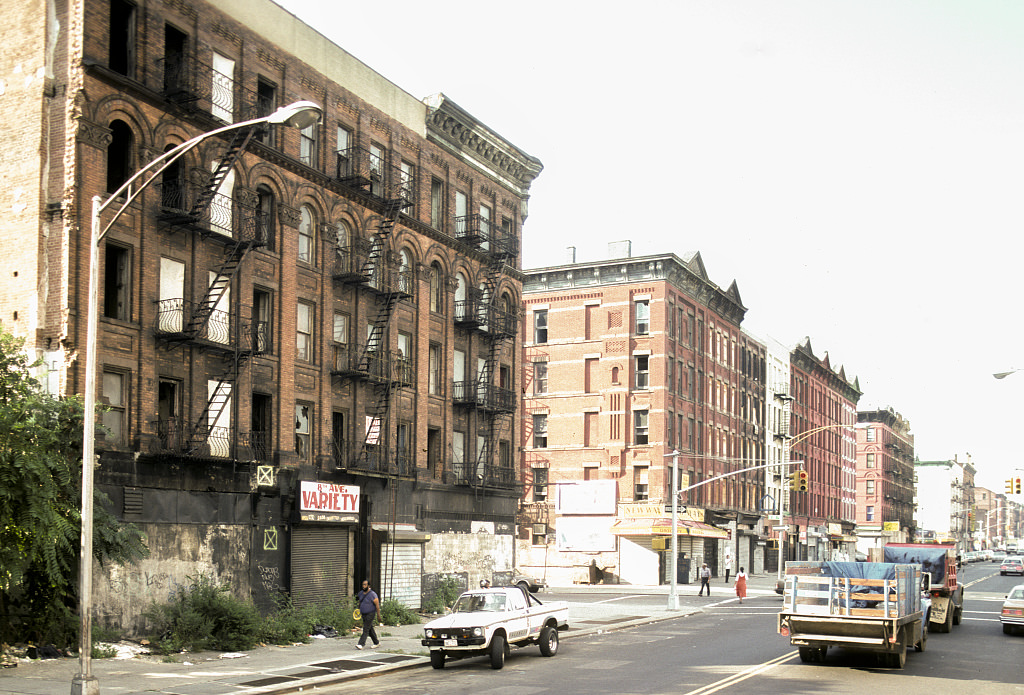 View Se Along Frederick Douglass Blvd. Toward W. 119Th St., Harlem, 1989.