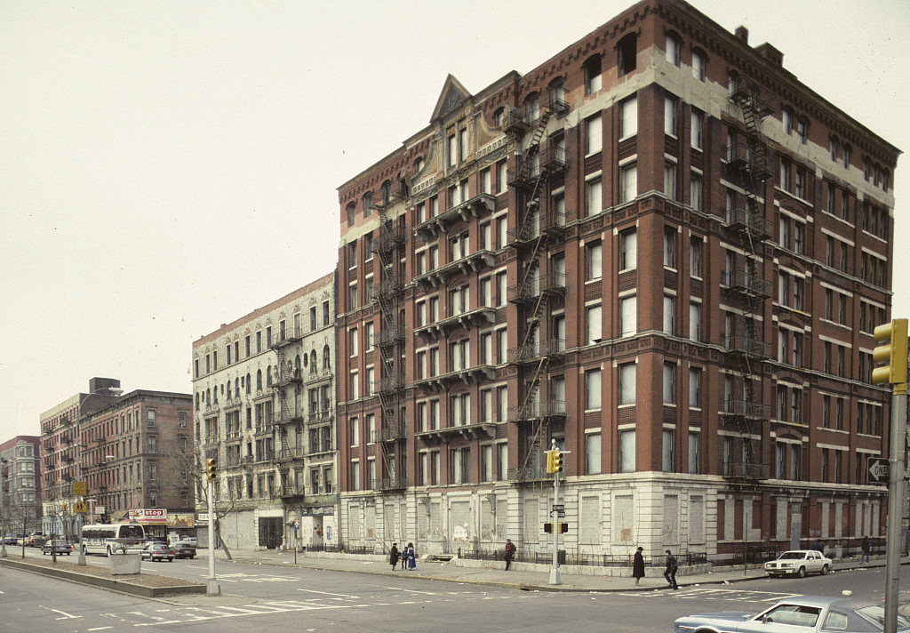 View Sw Along Adam Clayton Powell Jr. Blvd. From W. 122Nd St., Harlem, 1989.