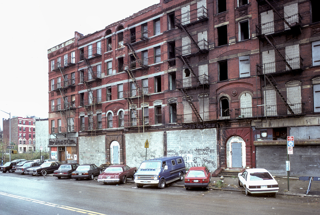 View Ne Along Frederick Douglass Toward W. 136Th St., Harlem, 1989.